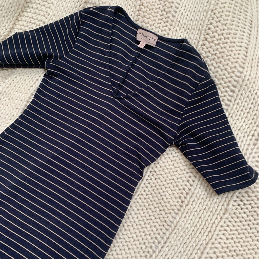 Philosophy Navy & Tan Midi Dress - Size Small